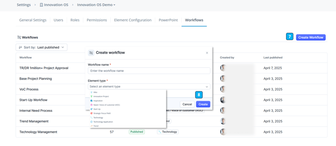 create workflow