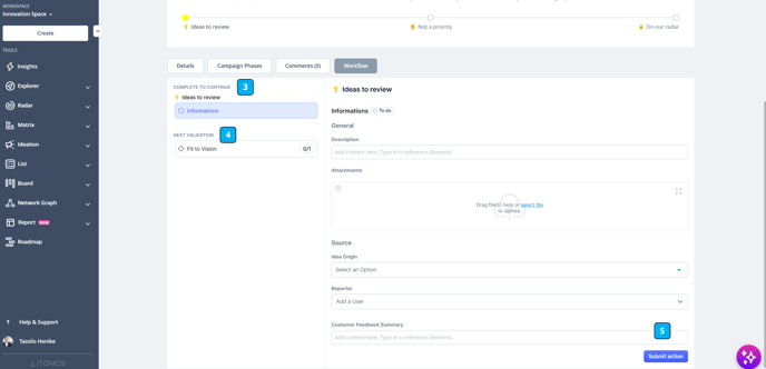 Workflow tab